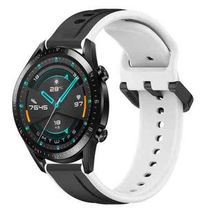 For Huawei GT2 46mm 22mm Convex Loop Two-Color Silicone Watch Band(Black+White)