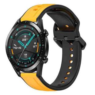 For Huawei GT2 46mm 22mm Convex Loop Two-Color Silicone Watch Band(Yellow+Black)