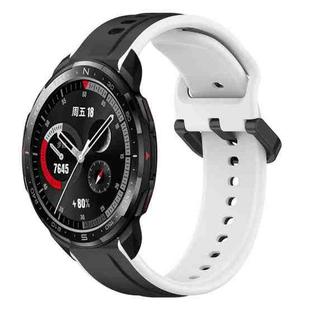 For Honor Watch GS Pro 22mm Convex Loop Two-Color Silicone Watch Band(Black+White)