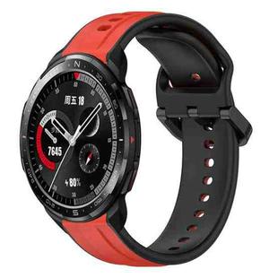For Honor Watch GS Pro 22mm Convex Loop Two-Color Silicone Watch Band(Red+Black)
