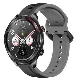 For Honor Watch Dream 22mm Convex Loop Two-Color Silicone Watch Band(Black+Grey)