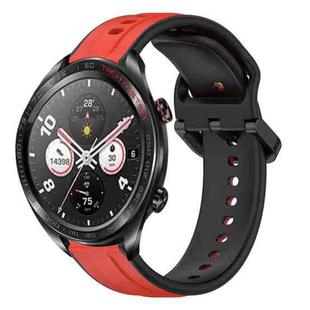 For Honor Watch Dream 22mm Convex Loop Two-Color Silicone Watch Band(Red+Black)