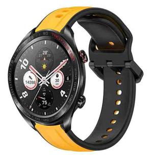 For Honor Watch Dream 22mm Convex Loop Two-Color Silicone Watch Band(Yellow+Black)