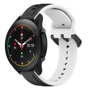 For Xiaomi MI Watch S1 Pro 22mm Convex Loop Two-Color Silicone Watch Band(Black+White)