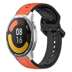 For Xiaomi MI Watch Color 2 22mm Convex Loop Two-Color Silicone Watch Band(Orange+Black)