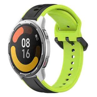 For Xiaomi MI Watch Color 2 22mm Convex Loop Two-Color Silicone Watch Band(Black+Lime)