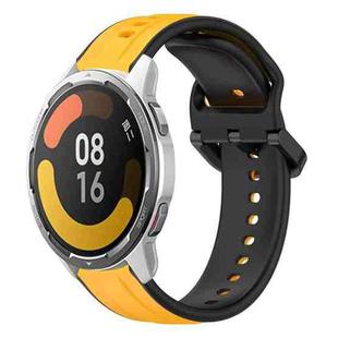 For Xiaomi MI Watch Color 2 22mm Convex Loop Two-Color Silicone Watch Band(Yellow+Black)