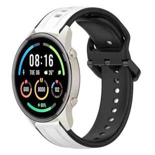 For Xiaomi MI Watch Sport 22mm Convex Loop Two-Color Silicone Watch Band(White+Black)