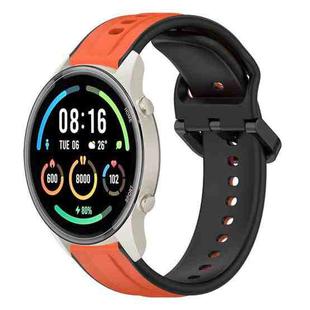 For Xiaomi MI Watch Sport 22mm Convex Loop Two-Color Silicone Watch Band(Orange+Black)