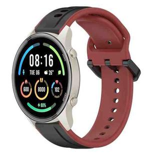 For Xiaomi MI Watch Sport 22mm Convex Loop Two-Color Silicone Watch Band(Black+Red)
