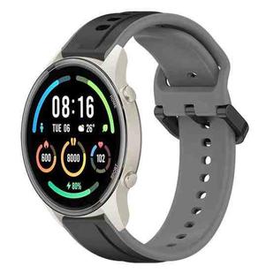 For Xiaomi MI Watch Sport 22mm Convex Loop Two-Color Silicone Watch Band(Black+Grey)