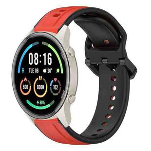 For Xiaomi MI Watch Sport 22mm Convex Loop Two-Color Silicone Watch Band(Red+Black)