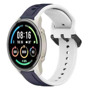 For Xiaomi MI Watch Sport 22mm Convex Loop Two-Color Silicone Watch Band(Midnight Blue+White)