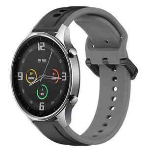 For Xiaomi MI Watch Color 22mm Convex Loop Two-Color Silicone Watch Band(Black+Grey)