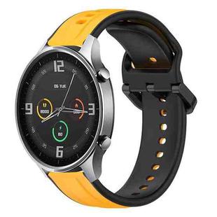 For Xiaomi MI Watch Color 22mm Convex Loop Two-Color Silicone Watch Band(Yellow+Black)
