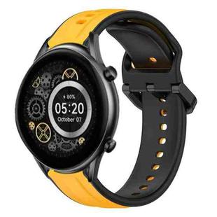 For Xiaomi Haylou RT2 LS10 22mm Convex Loop Two-Color Silicone Watch Band(Yellow+Black)