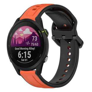 For Garmin Forerunner 255 22mm Convex Loop Two-Color Silicone Watch Band(Orange+Black)