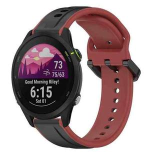 For Garmin Forerunner 255 Music 22mm Convex Loop Two-Color Silicone Watch Band(Black+Red)