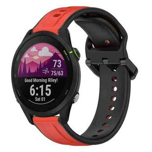 For Garmin Forerunner 255 Music 22mm Convex Loop Two-Color Silicone Watch Band(Red+Black)