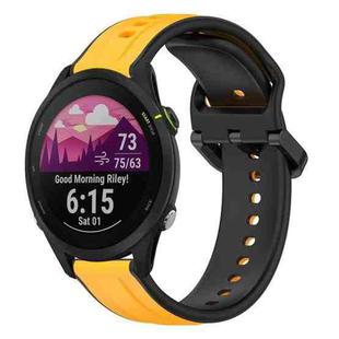 For Garmin Forerunner 255 Music 22mm Convex Loop Two-Color Silicone Watch Band(Yellow+Black)