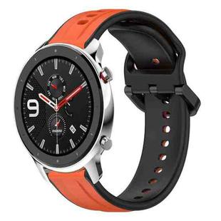 For Amazfit GTR 4 22mm Convex Loop Two-Color Silicone Watch Band(Orange+Black)