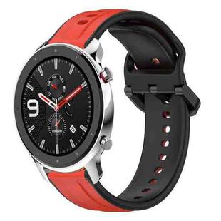 For Amazfit GTR 4 Pro 22mm Convex Loop Two-Color Silicone Watch Band(Red+Black)