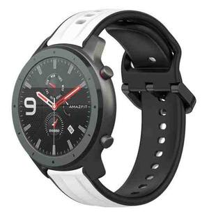For Amazfit GTR 47mm 22mm Convex Loop Two-Color Silicone Watch Band(White+Black)
