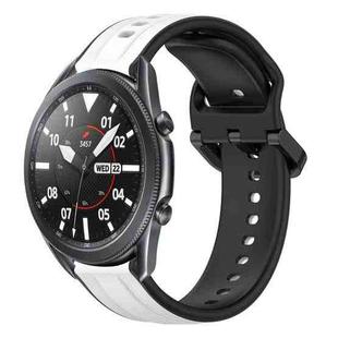 For Samsung Galaxy Watch3 45mm 22mm Convex Loop Two-Color Silicone Watch Band(White+Black)