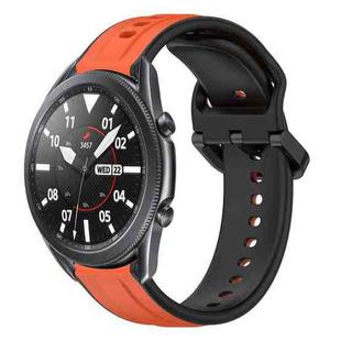 For Samsung Galaxy Watch3 45mm 22mm Convex Loop Two-Color Silicone Watch Band(Orange+Black)