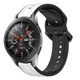 For Samsung Galaxy Watch 46mm 22mm Convex Loop Two-Color Silicone Watch Band(White+Black)