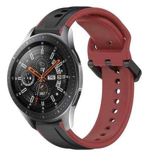 For Samsung Galaxy Watch 46mm 22mm Convex Loop Two-Color Silicone Watch Band(Black+Red)