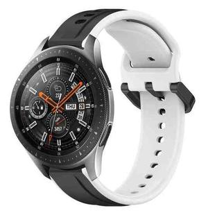 For Samsung Galaxy Watch 46mm 22mm Convex Loop Two-Color Silicone Watch Band(Black+White)