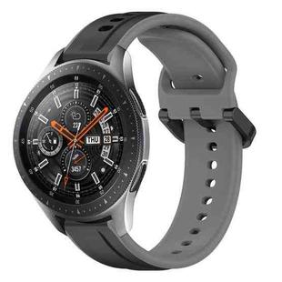 For Samsung Galaxy Watch 46mm 22mm Convex Loop Two-Color Silicone Watch Band(Black+Grey)