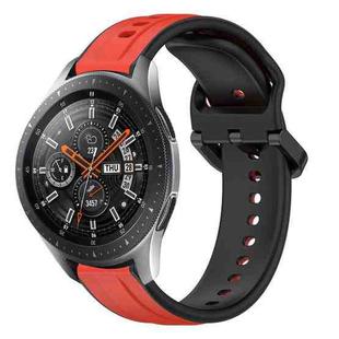 For Samsung Galaxy Watch 46mm 22mm Convex Loop Two-Color Silicone Watch Band(Red+Black)