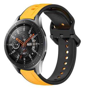For Samsung Galaxy Watch 46mm 22mm Convex Loop Two-Color Silicone Watch Band(Yellow+Black)
