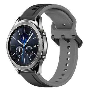 For Samsung Gear S3 Classic 22mm Convex Loop Two-Color Silicone Watch Band(Black+Grey)