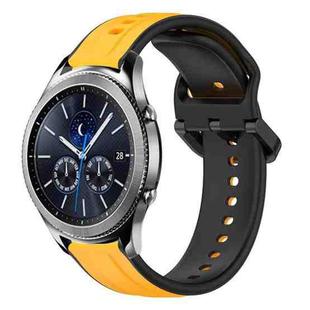 For Samsung Gear S3 Classic 22mm Convex Loop Two-Color Silicone Watch Band(Yellow+Black)