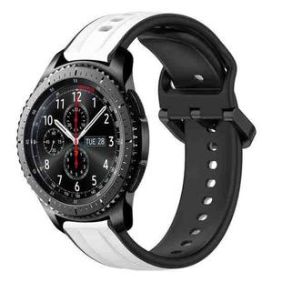 For Samsung Gear S3 Frontier 22mm Convex Loop Two-Color Silicone Watch Band(White+Black)