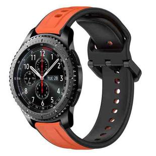 For Samsung Gear S3 Frontier 22mm Convex Loop Two-Color Silicone Watch Band(Orange+Black)