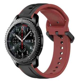 For Samsung Gear S3 Frontier 22mm Convex Loop Two-Color Silicone Watch Band(Black+Red)