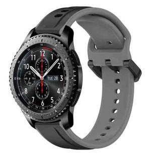 For Samsung Gear S3 Frontier 22mm Convex Loop Two-Color Silicone Watch Band(Black+Grey)