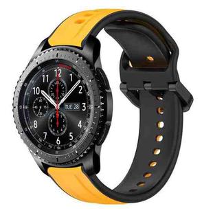 For Samsung Gear S3 Frontier 22mm Convex Loop Two-Color Silicone Watch Band(Yellow+Black)