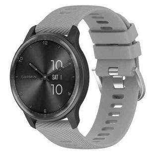 For Garmin Vivomove Trend 20mm Cross Textured Solid Color Silicone Watch Band(Light Grey)