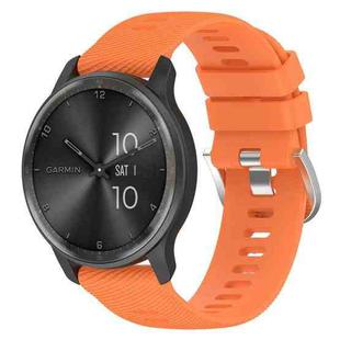 For Garmin Vivomove Trend 20mm Cross Textured Solid Color Silicone Watch Band(Orange)
