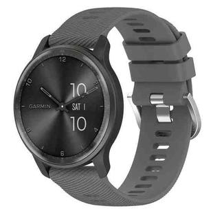 For Garmin Vivomove Trend 20mm Cross Textured Solid Color Silicone Watch Band(Dark Grey)