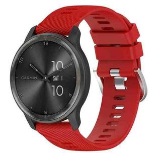 For Garmin Vivoactive3 20mm Cross Textured Solid Color Silicone Watch Band(Red)