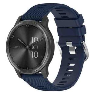 For Garmin Forerunner 158 20mm Cross Textured Solid Color Silicone Watch Band(Midnight Blue)
