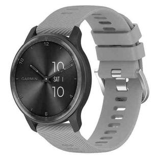 For Garmin VivoMove Luxe 20mm Cross Textured Solid Color Silicone Watch Band(Light Grey)