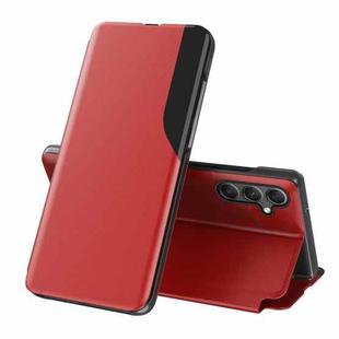 For Samsung Galaxy A24 4G Side Display Adsorption Leather Phone Case(Red)