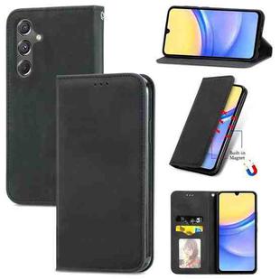 For Samsung Galaxy A15 Retro Skin Feel Magnetic Leather Phone Case(Black)